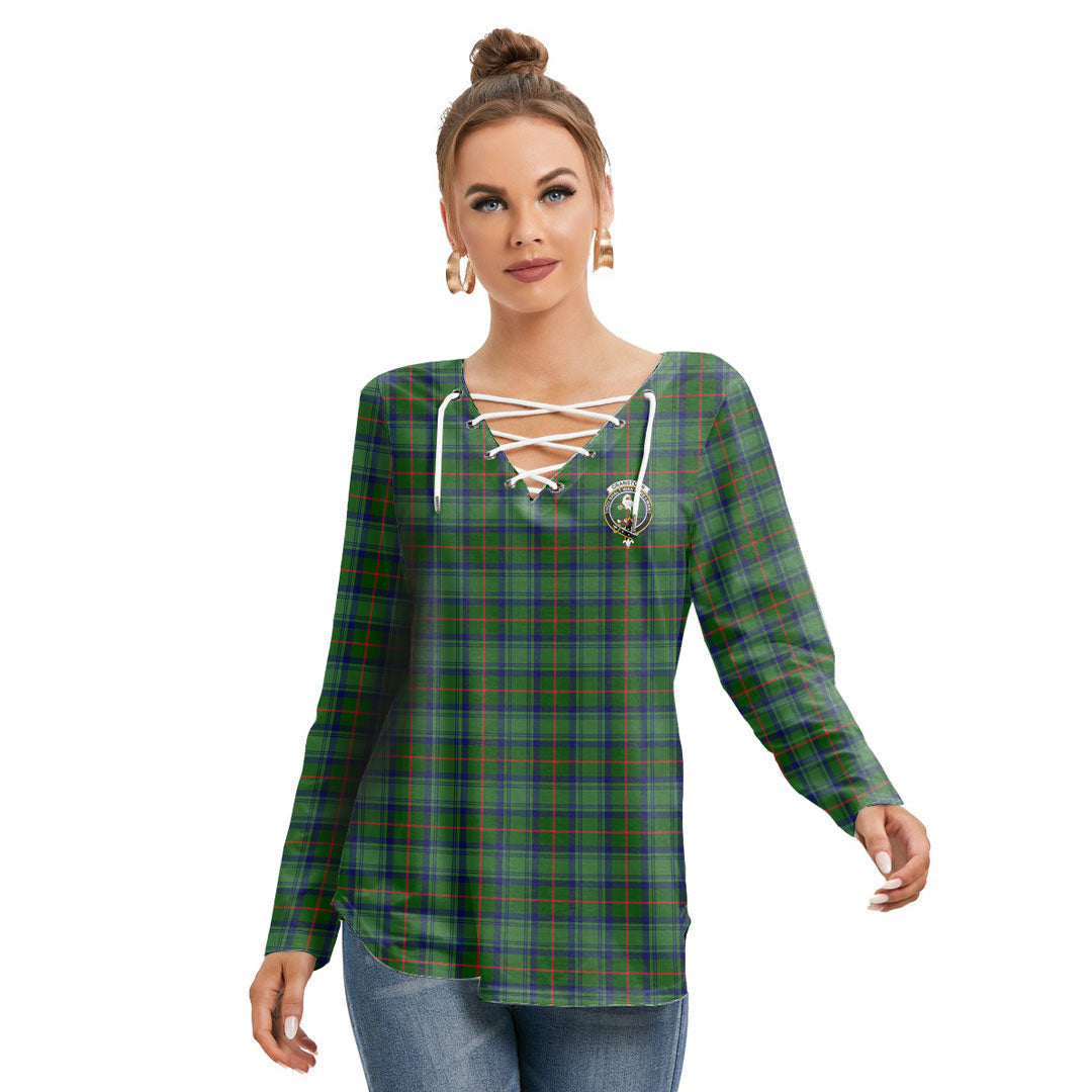 Cranstoun Tartan Crest Long Sleeve Neckline Tie Sweatshirt