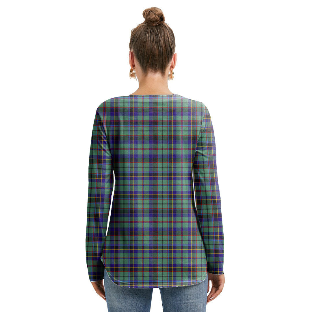 Stevenson Tartan Plaid Long Sleeve Neckline Tie Sweatshirt