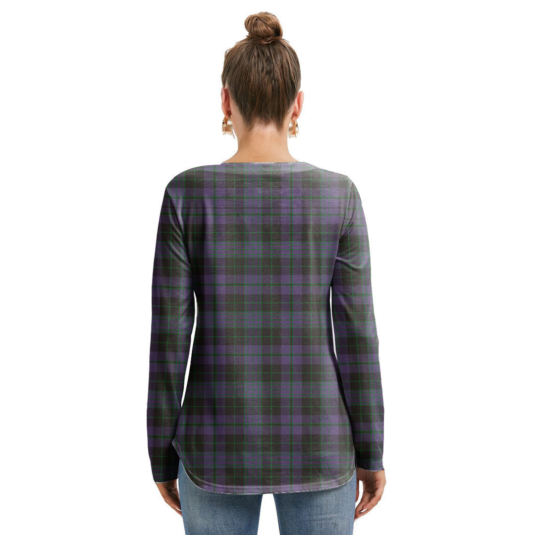 Clergy Green Tartan Plaid Long Sleeve Neckline Tie Sweatshirt