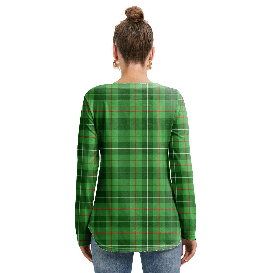 Galloway District Tartan Plaid Long Sleeve Neckline Tie Sweatshirt