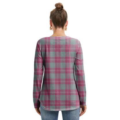 Crawford Ancient Tartan Plaid Long Sleeve Neckline Tie Sweatshirt