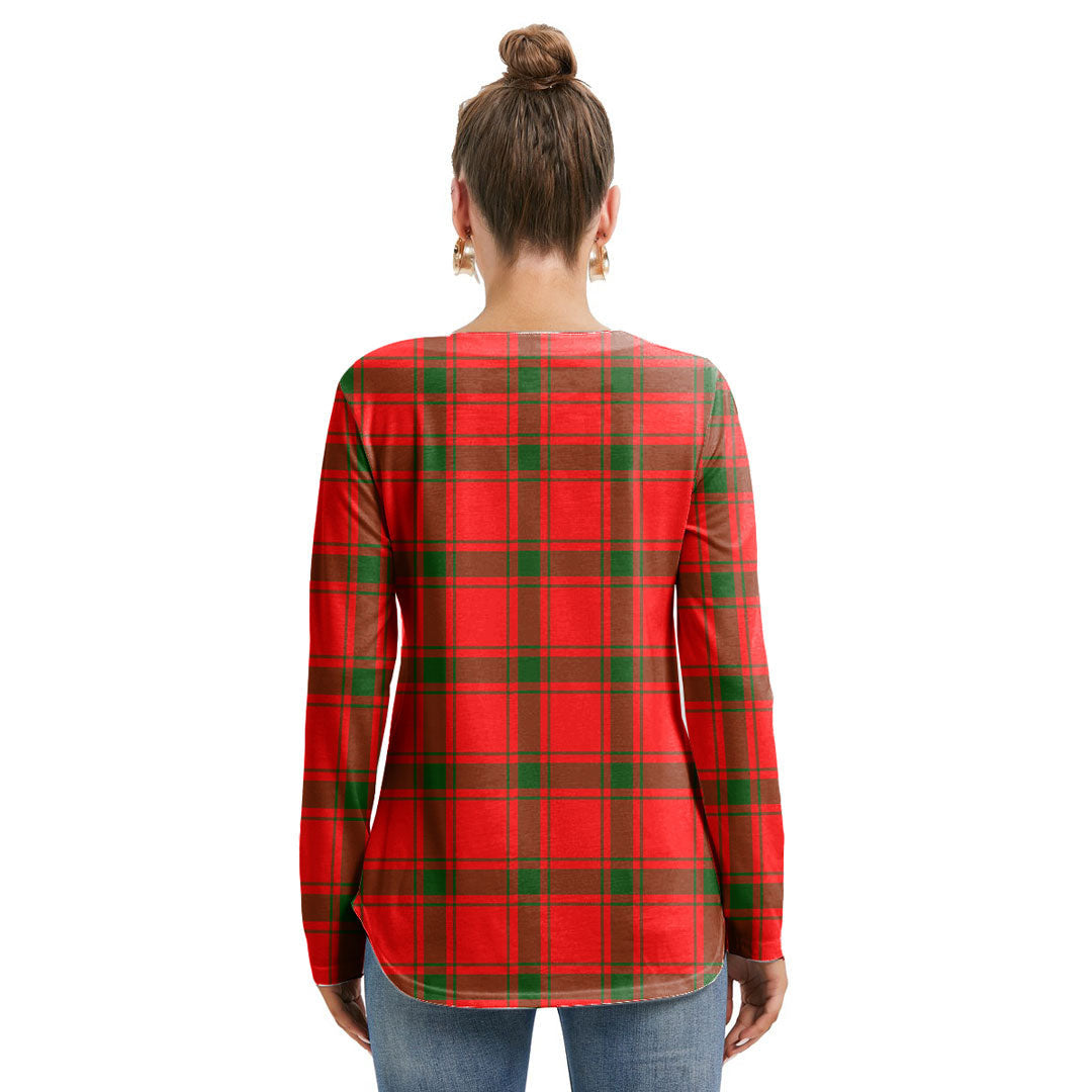 MacDonald of Sleat Tartan Plaid Long Sleeve Neckline Tie Sweatshirt