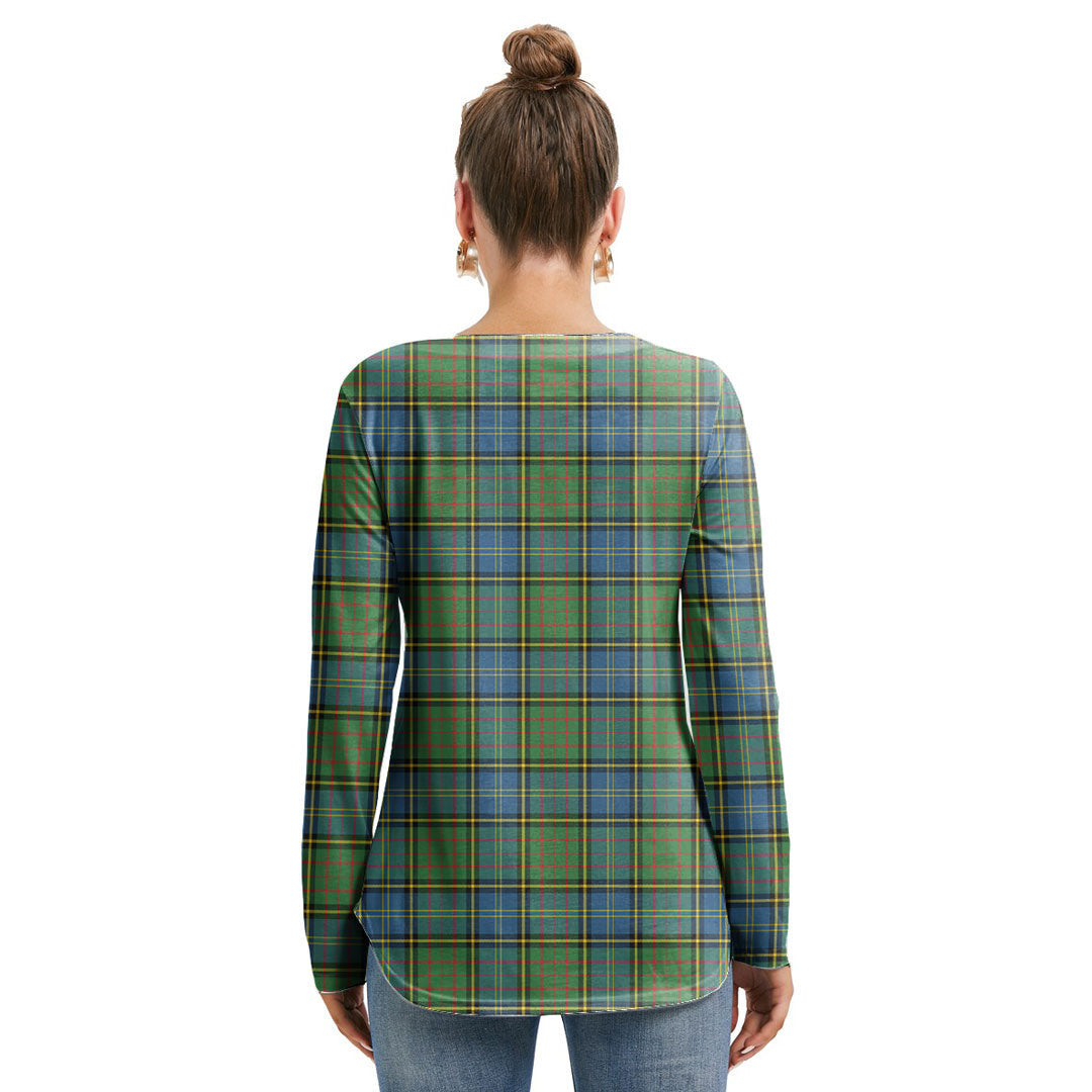 MacMillan Hunting Ancient Tartan Crest Long Sleeve Neckline Tie Sweatshirt