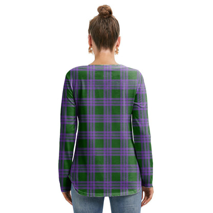 Elphinstone Tartan Plaid Long Sleeve Neckline Tie Sweatshirt