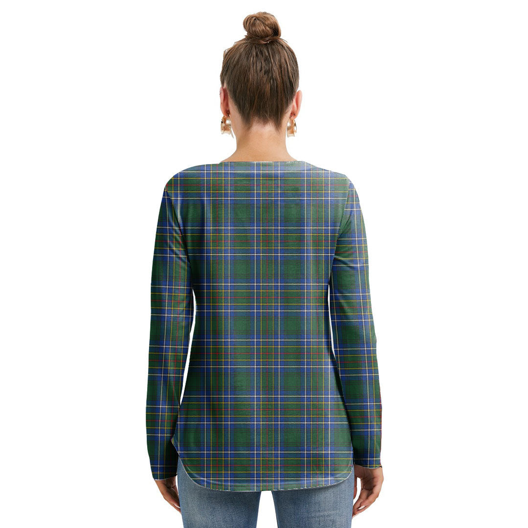 Cockburn Ancient Tartan Crest Long Sleeve Neckline Tie Sweatshirt