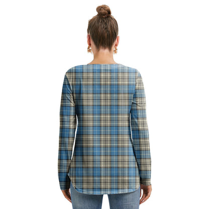 Napier Ancient Tartan Crest Long Sleeve Neckline Tie Sweatshirt