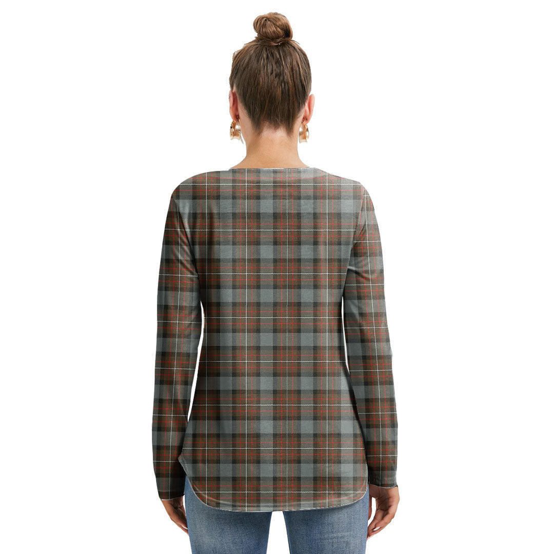 Fergusson Weathered Tartan Plaid Long Sleeve Neckline Tie Sweatshirt