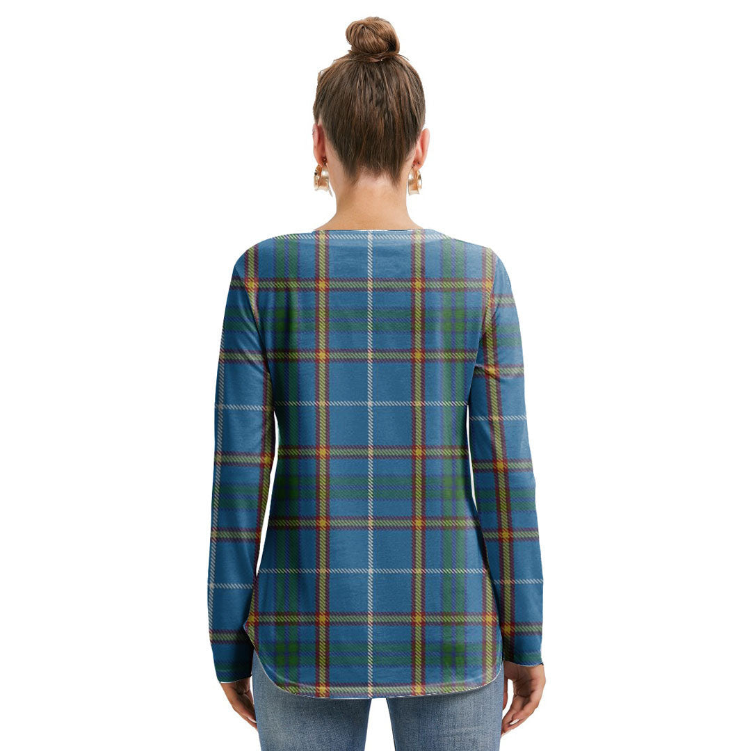 Bain Tartan Crest Long Sleeve Neckline Tie Sweatshirt