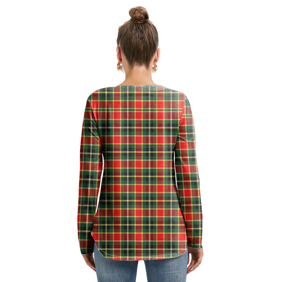 MacLachlan Hunting Modern Tartan Plaid Long Sleeve Neckline Tie Sweatshirt