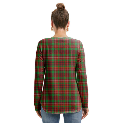 Ainslie Tartan Plaid Long Sleeve Neckline Tie Sweatshirt