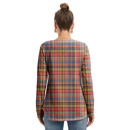 Drummond of Strathallan Tartan Crest Long Sleeve Neckline Tie Sweatshirt