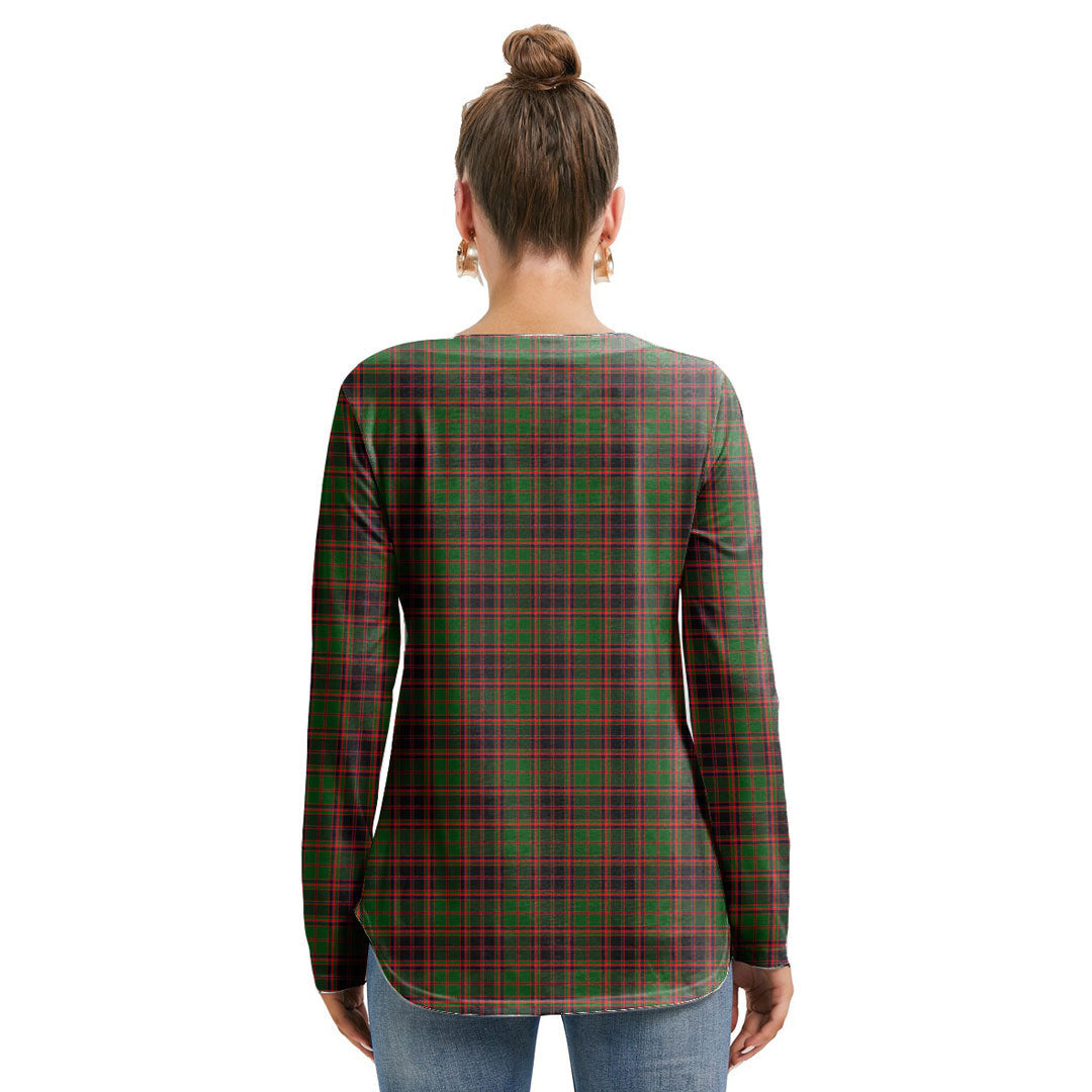 Buchan Modern Tartan Crest Long Sleeve Neckline Tie Sweatshirt