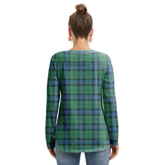 Armstrong Ancient Tartan Plaid Long Sleeve Neckline Tie Sweatshirt