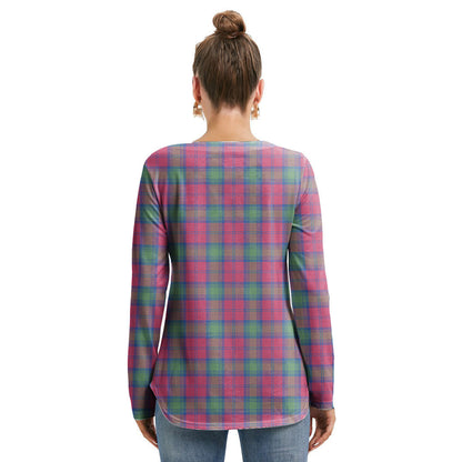 Lindsay Ancient Tartan Crest Long Sleeve Neckline Tie Sweatshirt