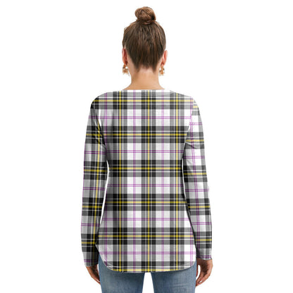 MacPherson Dress Modern Tartan Crest Long Sleeve Neckline Tie Sweatshirt