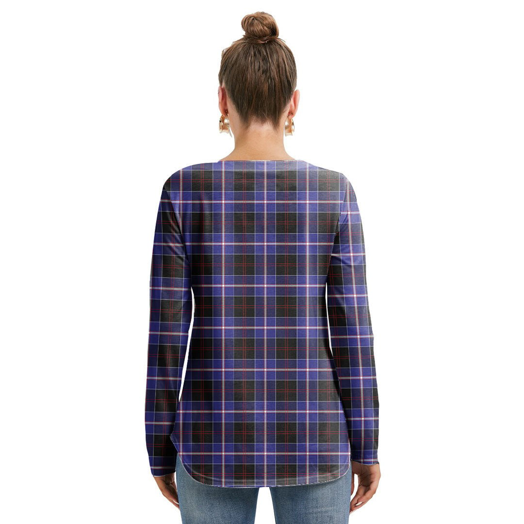 Dunlop Modern Tartan Crest Long Sleeve Neckline Tie Sweatshirt