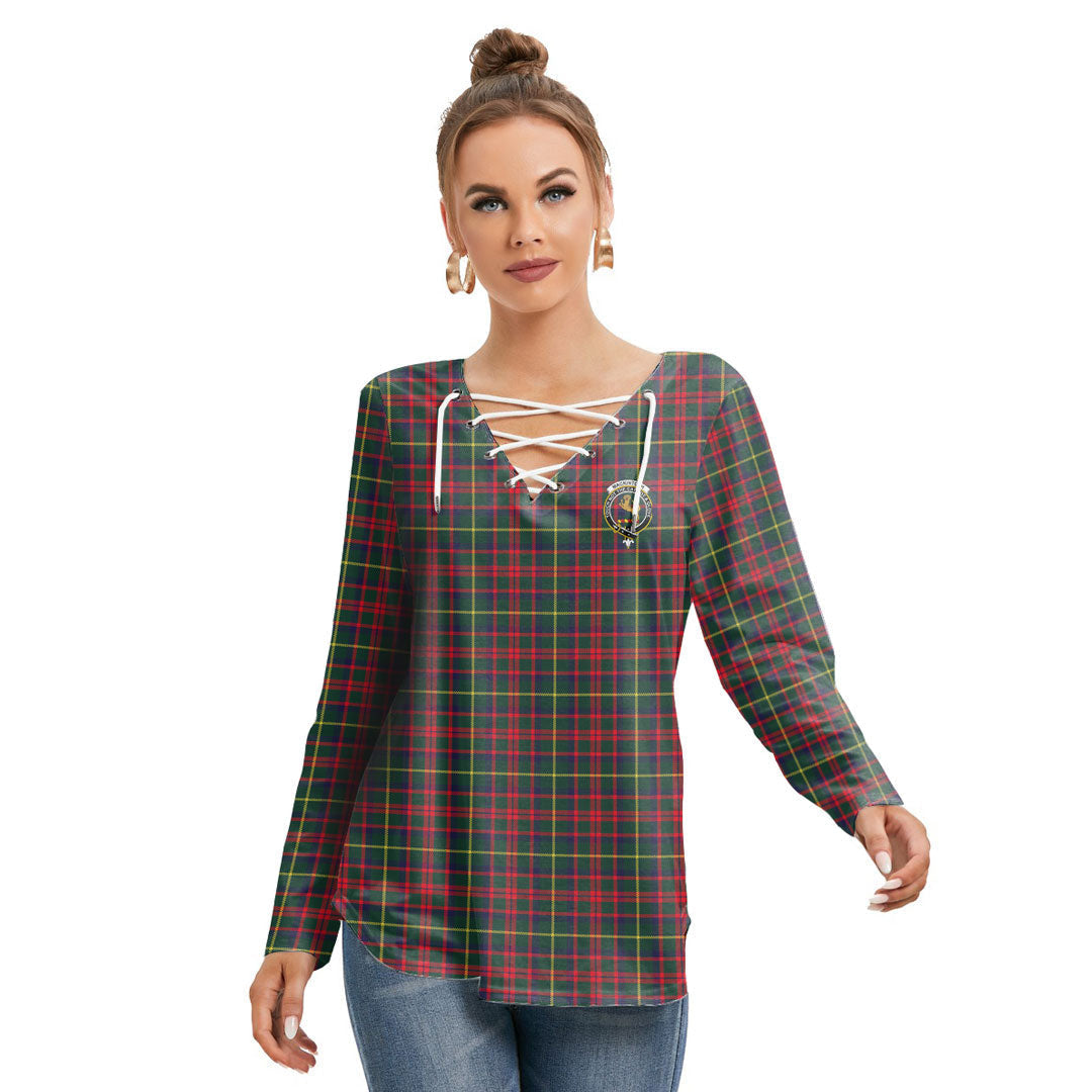 MacKintosh Hunting Modern Tartan Crest Long Sleeve Neckline Tie Sweatshirt