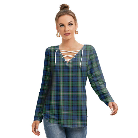 Forbes Ancient Tartan Plaid Long Sleeve Neckline Tie Sweatshirt