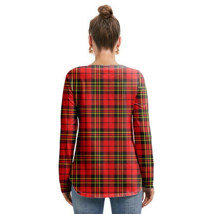 Brodie Modern Tartan Plaid Long Sleeve Neckline Tie Sweatshirt