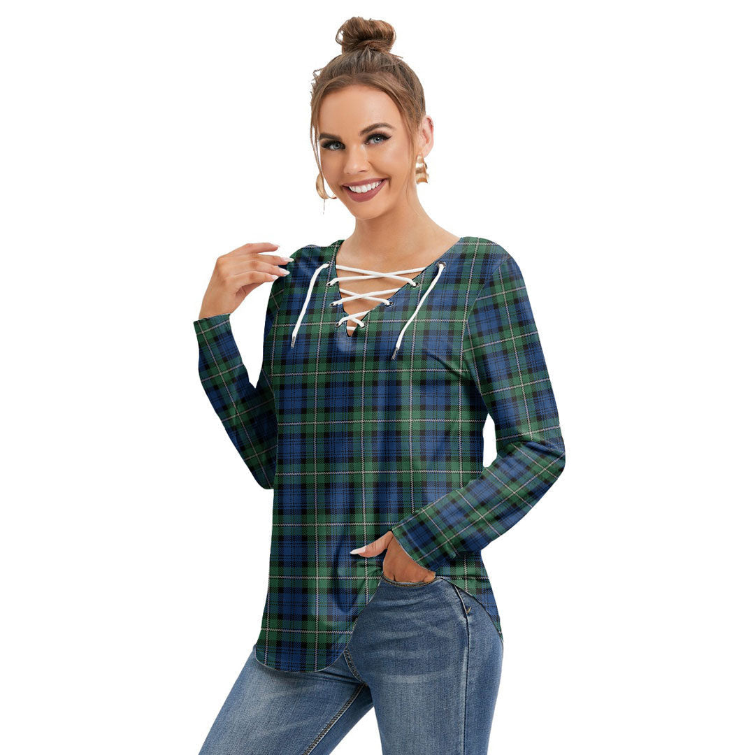 Forbes Ancient Tartan Plaid Long Sleeve Neckline Tie Sweatshirt