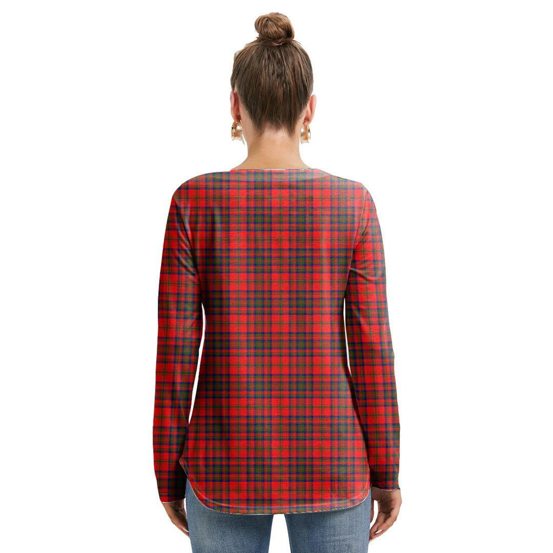 Matheson Modern Tartan Crest Long Sleeve Neckline Tie Sweatshirt