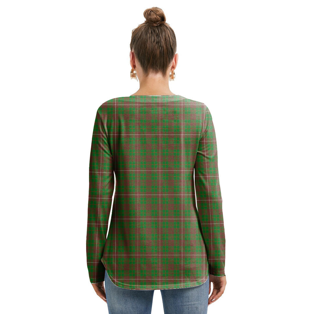 MacKinnon Hunting Modern Tartan Plaid Long Sleeve Neckline Tie Sweatshirt