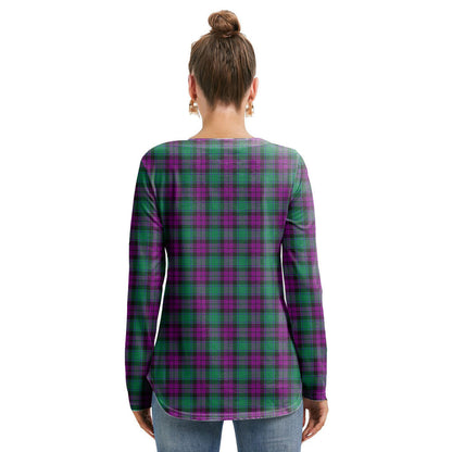 MacArthur Milton Tartan Crest Long Sleeve Neckline Tie Sweatshirt