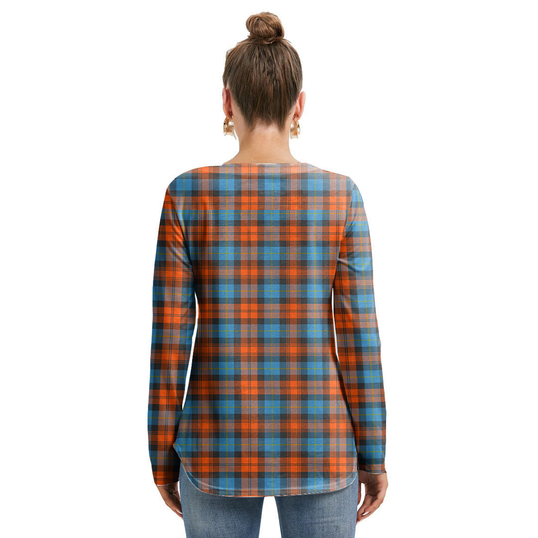 MacLachlan Ancient Tartan Plaid Long Sleeve Neckline Tie Sweatshirt