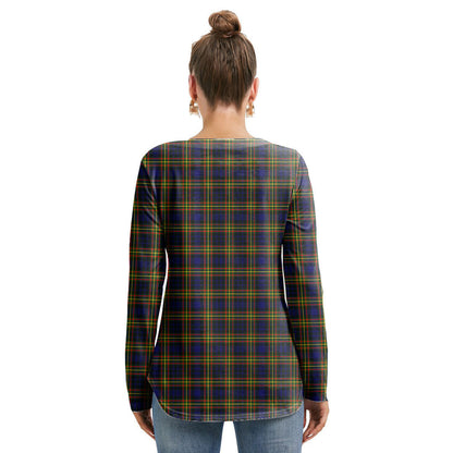 MacLellan Modern Tartan Crest Long Sleeve Neckline Tie Sweatshirt