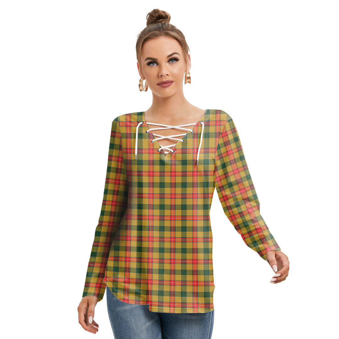 Baxter Tartan Plaid Long Sleeve Neckline Tie Sweatshirt