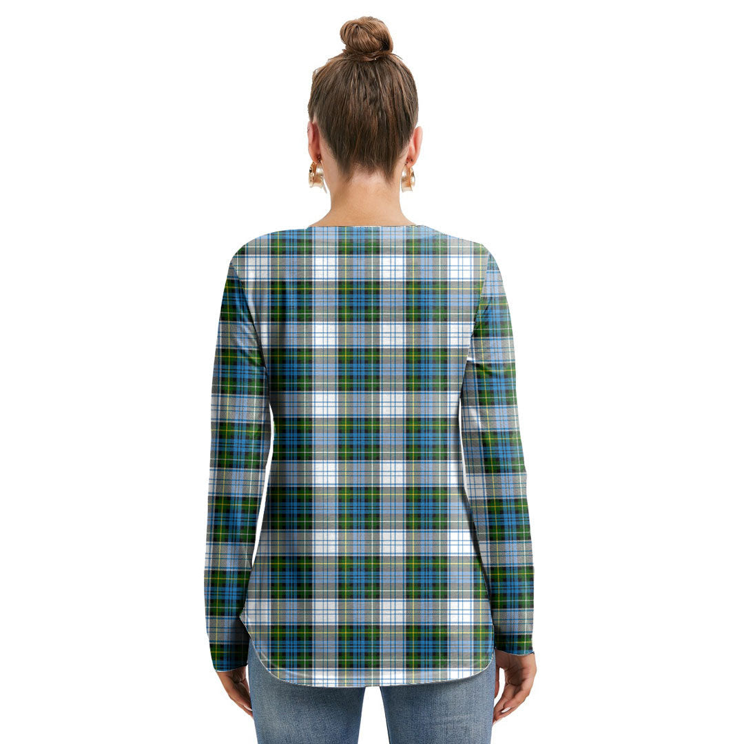 Campbell Dress Tartan Plaid Long Sleeve Neckline Tie Sweatshirt