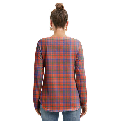 MacRae Ancient Tartan Plaid Long Sleeve Neckline Tie Sweatshirt