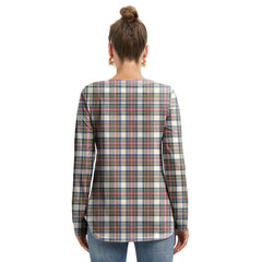 Stewart Dress Ancient Tartan Plaid Long Sleeve Neckline Tie Sweatshirt