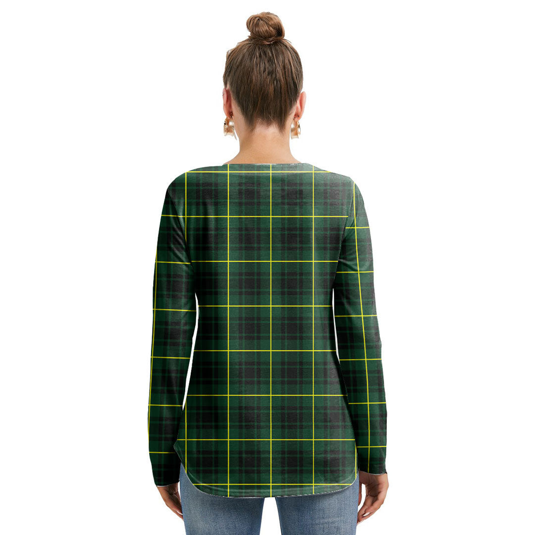 MacArthur Modern Tartan Crest Long Sleeve Neckline Tie Sweatshirt