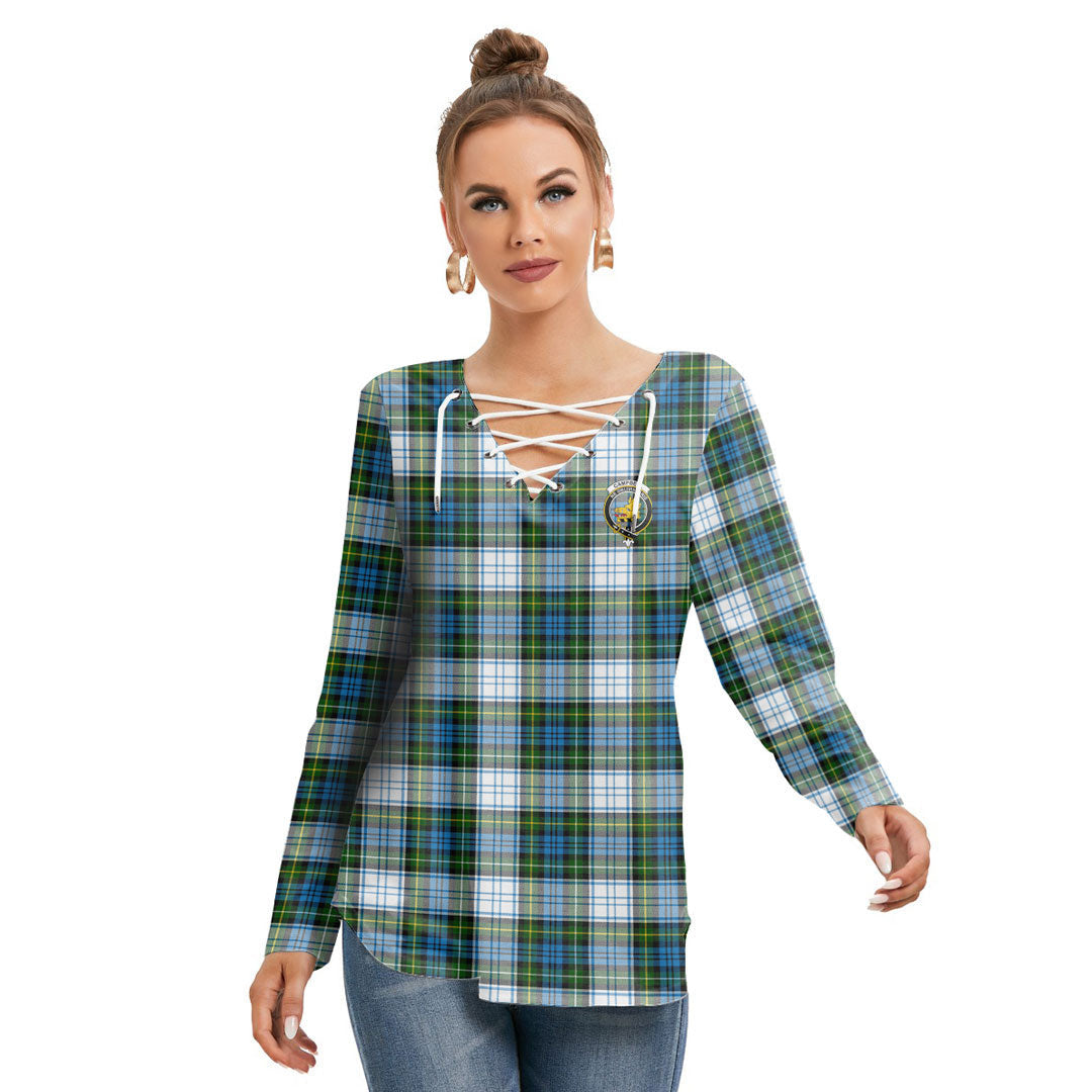 Campbell Dress Tartan Crest Long Sleeve Neckline Tie Sweatshirt