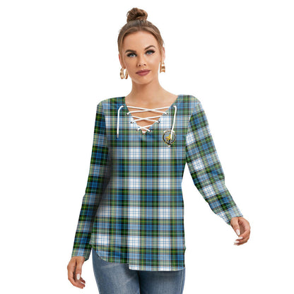 Campbell Dress Tartan Crest Long Sleeve Neckline Tie Sweatshirt