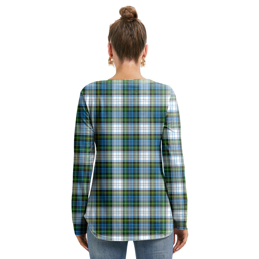 Campbell Dress Tartan Crest Long Sleeve Neckline Tie Sweatshirt