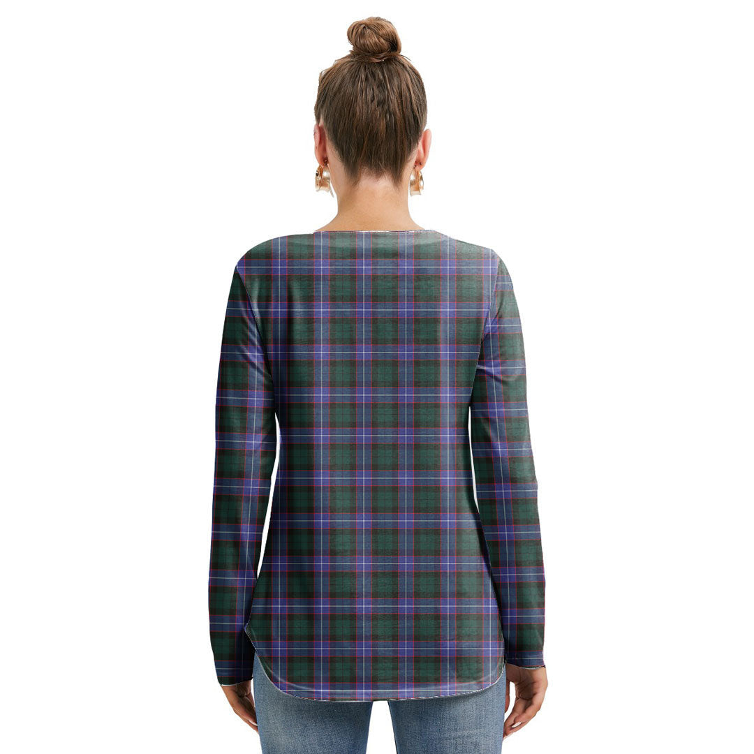 Hunter Modern Tartan Crest Long Sleeve Neckline Tie Sweatshirt