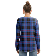 Angus Modern Tartan Plaid Long Sleeve Neckline Tie Sweatshirt