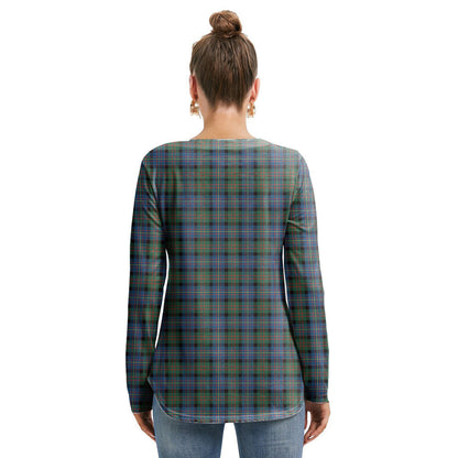 Cameron of Erracht Ancient Tartan Plaid Long Sleeve Neckline Tie Sweatshirt