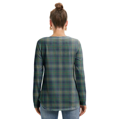 Kennedy Modern Tartan Crest Long Sleeve Neckline Tie Sweatshirt