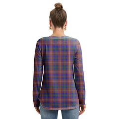 Chisholm Hunting Modern Tartan Plaid Long Sleeve Neckline Tie Sweatshirt