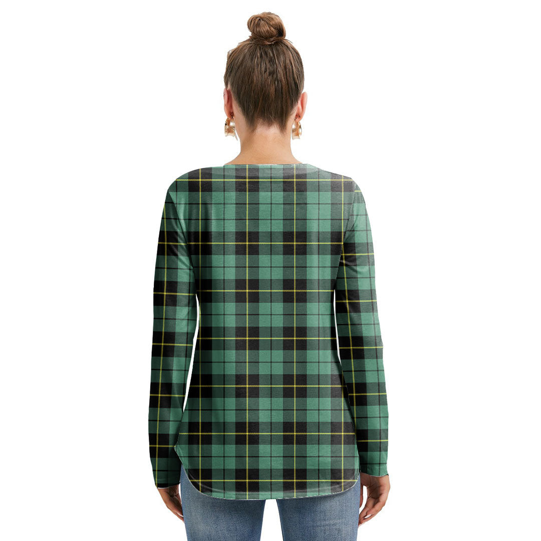 Wallace Hunting Ancient Tartan Plaid Long Sleeve Neckline Tie Sweatshirt