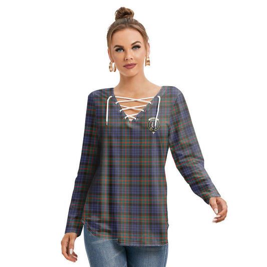 Fletcher of Dunans Tartan Crest Long Sleeve Neckline Tie Sweatshirt