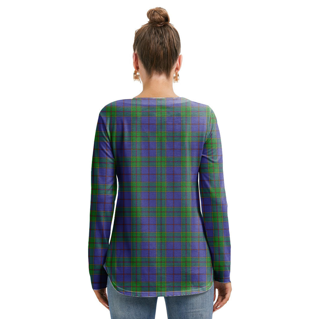 Strachan Tartan Crest Long Sleeve Neckline Tie Sweatshirt