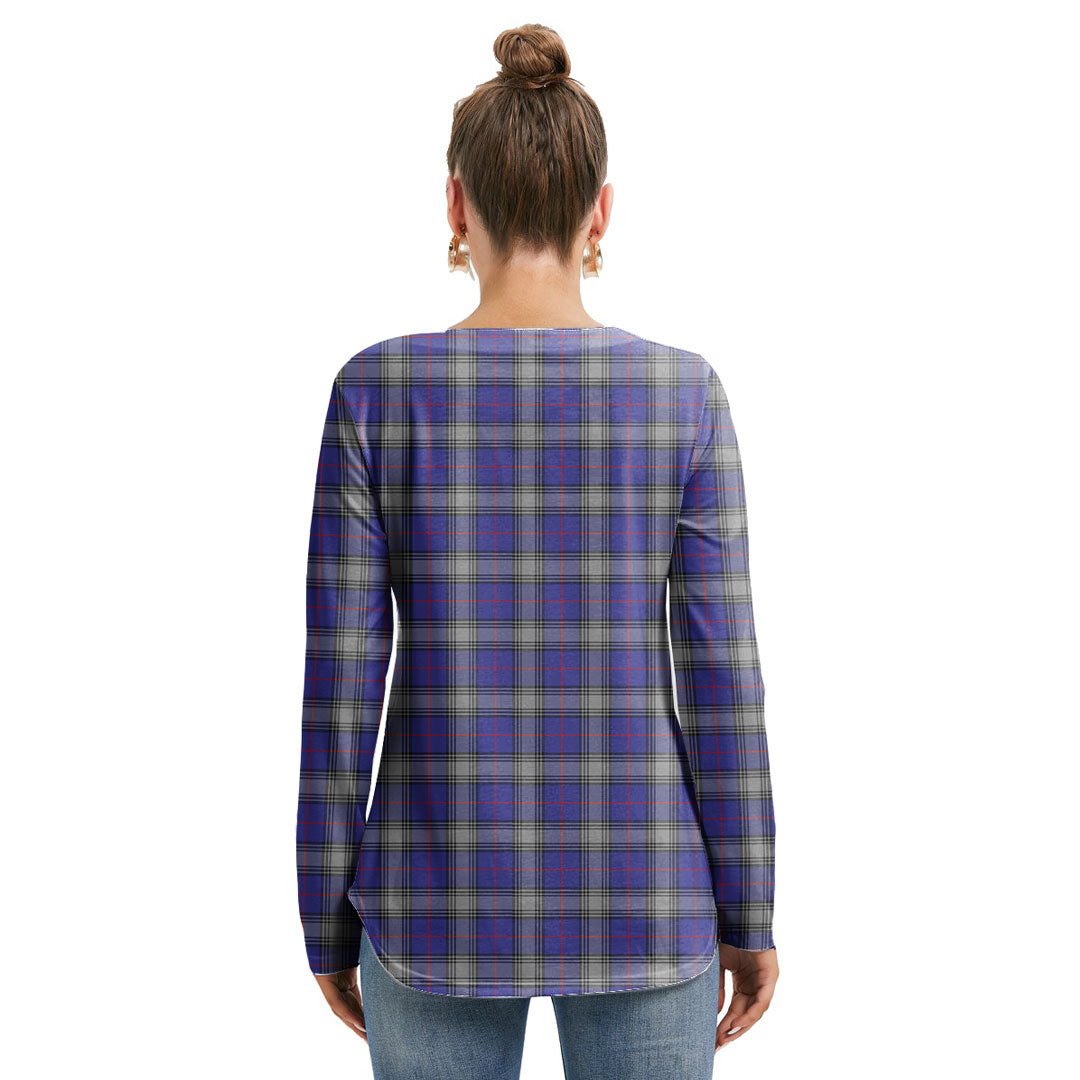 Kinnaird Tartan Plaid Long Sleeve Neckline Tie Sweatshirt