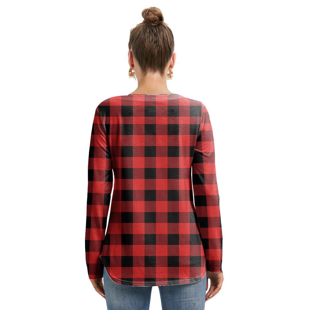 Rob Roy MacGregor Modern Tartan Plaid Long Sleeve Neckline Tie Sweatshirt