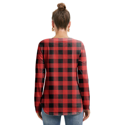 Rob Roy MacGregor Modern Tartan Plaid Long Sleeve Neckline Tie Sweatshirt