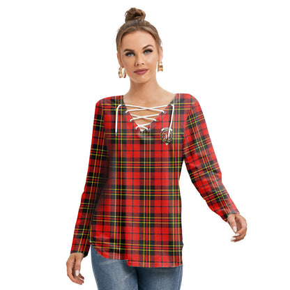 Brodie Modern Tartan Crest Long Sleeve Neckline Tie Sweatshirt