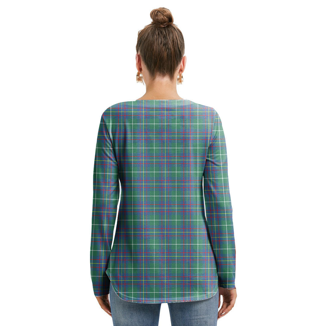 Inglis Ancient Tartan Crest Long Sleeve Neckline Tie Sweatshirt